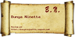 Bunya Ninetta névjegykártya